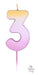 Ombre Wax Number 3 Candle - Rose Gold - The Ultimate Balloon & Party Shop