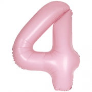 Number 4 Foil Balloon Matt Pink