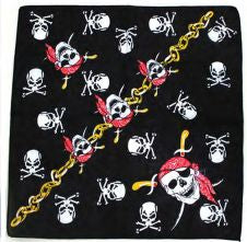 Pirate Bandana - Black Skulls