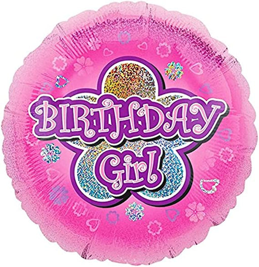 18" Foil Birthday Girl Balloon - Pink Sparkle