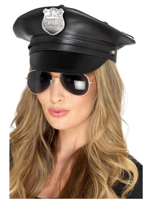 Dlx Police Leather Hat
