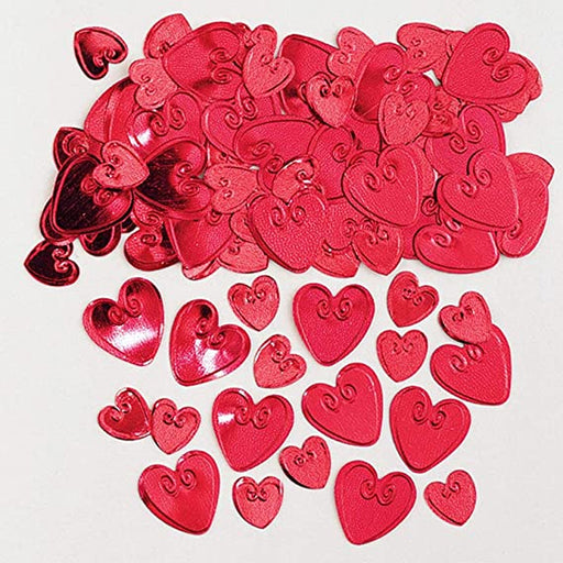 Ruby Red Hearts Table Confetti