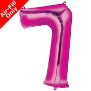 Mini Air Fill Number 7 Foil Balloon - Pink