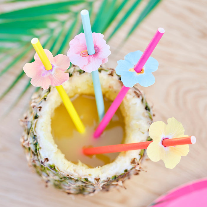 Hawaiian Flower  Cocktail Straws