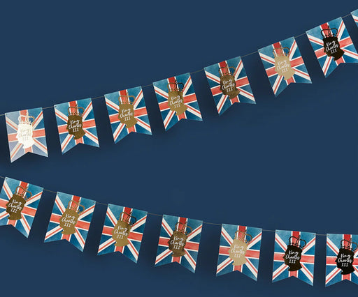 King Charles Coronation Paper Flag Bunting 3m
