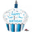 1st Birthday Large Balloon - Blue Cup Cake