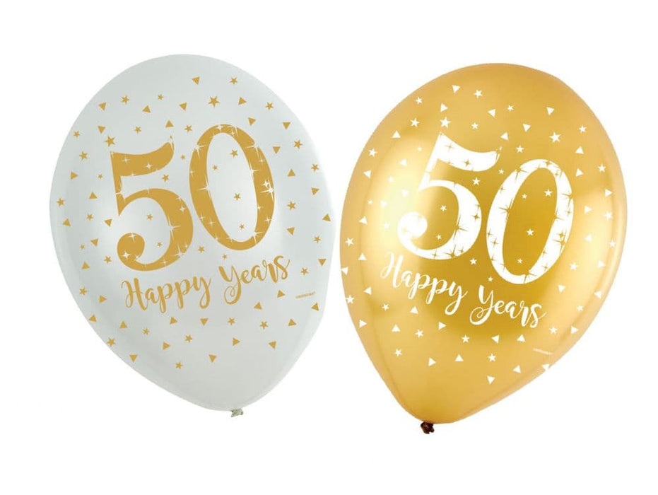 50th Golden Anniversary Balloons (6pk)