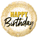 18" Foil Happy Birthday Gold Sparkle Dots - The Ultimate Balloon & Party Shop