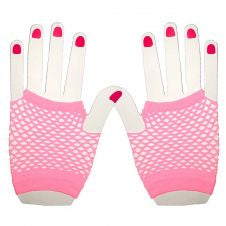 Neon Fishnet Gloves - Light Pink