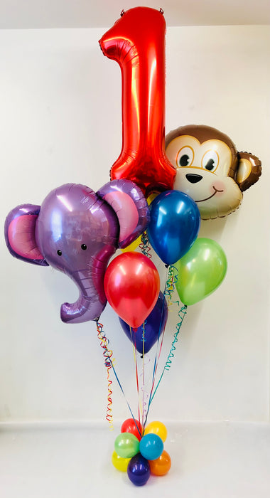 Age Rainbow Animal Birthday Balloon Display - The Ultimate Balloon & Party Shop
