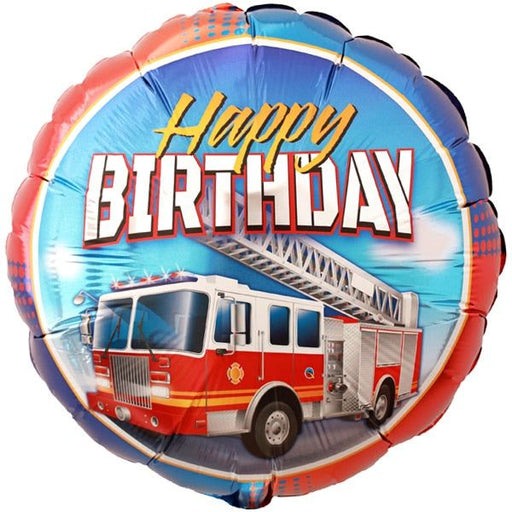 18" Foil Birthday Balloon - Fire Engine