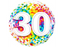18" Foil Age 30 Balloon Rainbow Confetti.