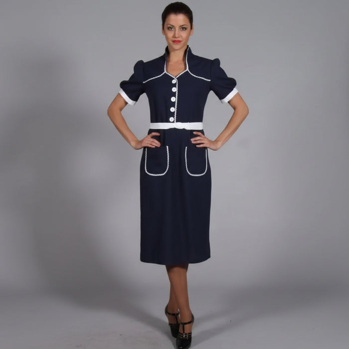 1940s Blue & White Dress Hire Costume The Ultimate Balloon And Party Shop Cheltenham & Gloucester Balloons & Fancy Dress 