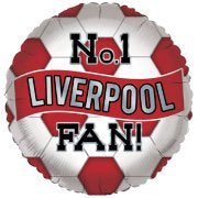 18" Foil No.1 Football Fan Balloon - Liverpool