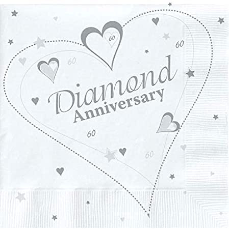 60th Diamond Anniversary Napkins - The Ultimate Balloon & Party Shop