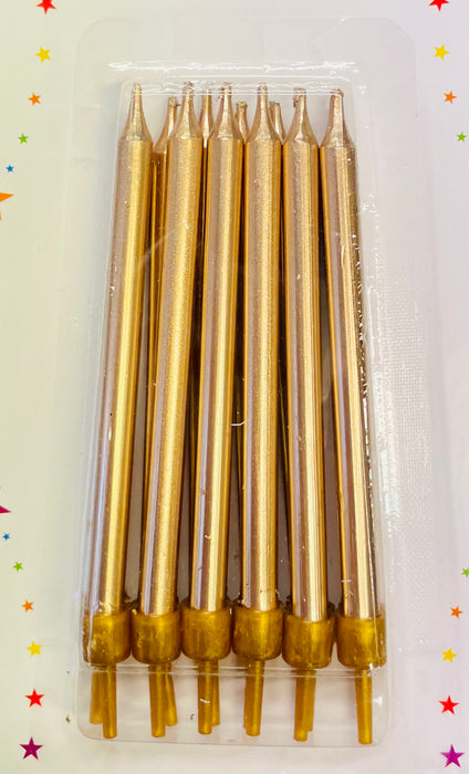 Gold Metallic Party Candles