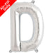 Mini Air Fill  Letter 'D' Foil Balloon - Silver - The Ultimate Balloon & Party Shop