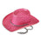 Cowboy Flocked Hat - Pink Glitter