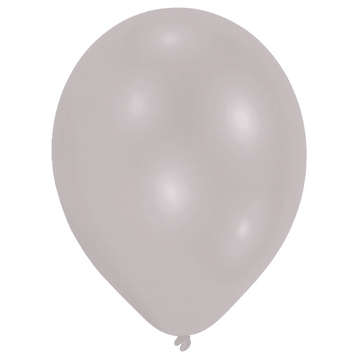 Latex Plain Balloons - Metallic Silver (10pk)