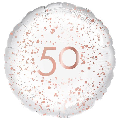 18" Foil Age 50 Balloon - Rose Gold Celebrate