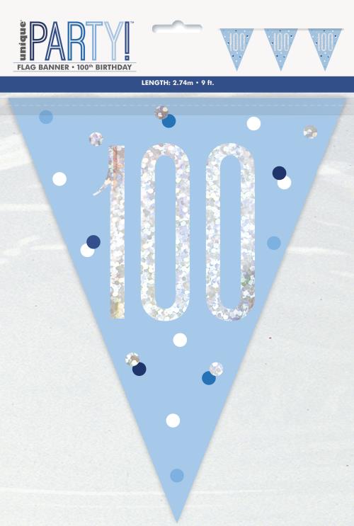 Age 100 Bunting - Blue