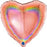Heart Glitter Holographic Foil Balloon - Rose Gold