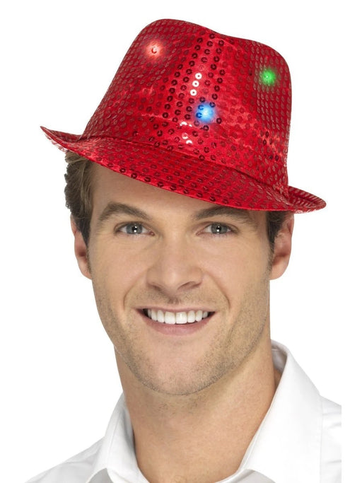 Light Up Sequin Trilby - Red - The Ultimate Balloon & Party Shop