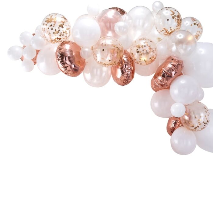 DIY Balloon Garland Kit - Rose Gold/White