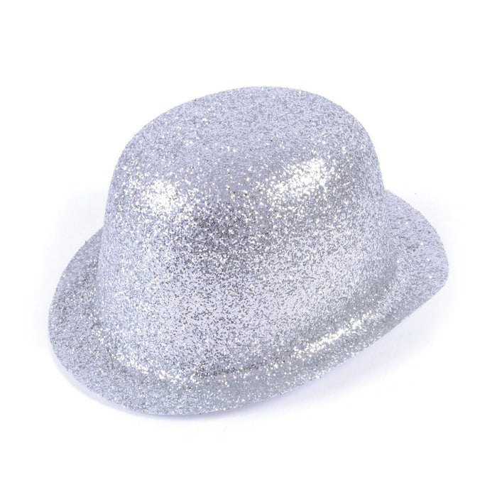 Plastic Glitter Bowler Hat