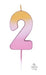 Ombre Wax Number 2 Candle - Rose Gold - The Ultimate Balloon & Party Shop