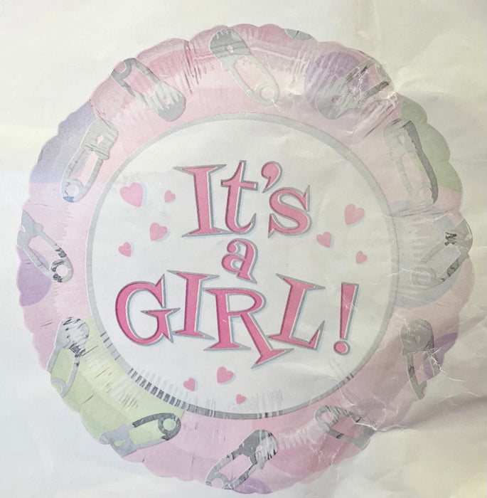 30” Foil It's A Girl Large Printed Balloon