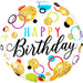 18" Foil Happy Birthday - Bright Hoops - The Ultimate Balloon & Party Shop