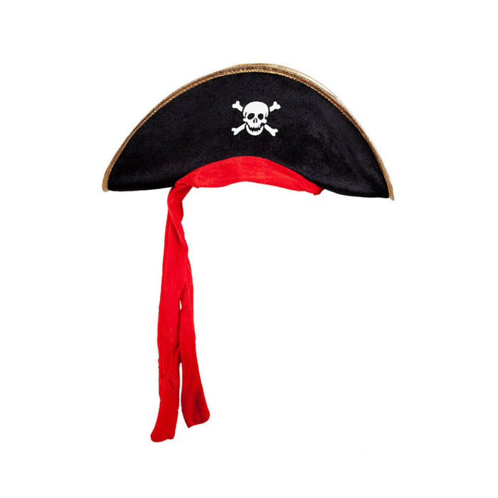 Pirate Skull & Bones Hat (Gold Trim)