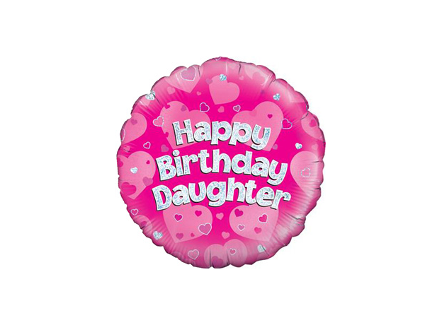 18" Foil Happy Birthday - Daughter Pink Glitz