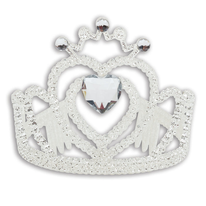 Tiara White Glitter + Heart Stone