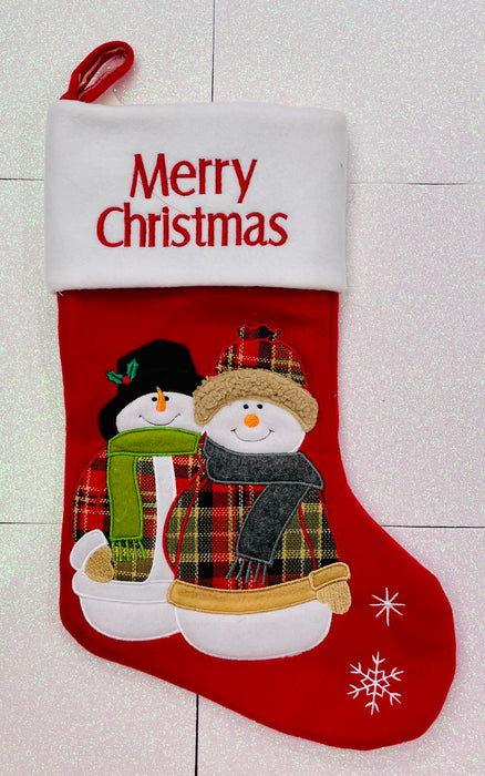 Christmas Stocking - Snowman Couple