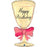36” Foil Champagne Glass Large with ribbon Balloon
