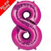 Mini Air Fill Number 8 Foil Balloon - Pink