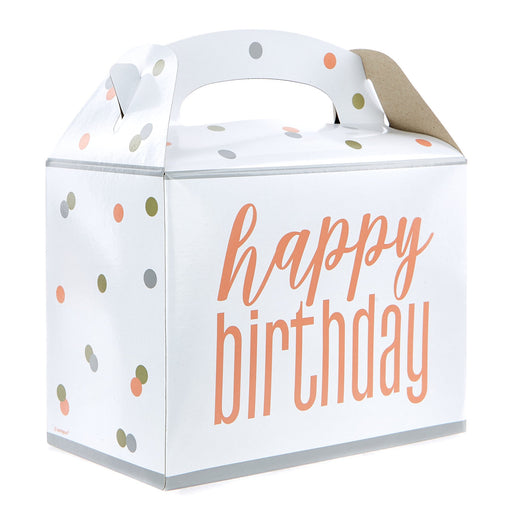 Happy Birthday Party Boxes - Rose Gold