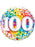 18" Foil Age 100 Balloon - Rainbow Confetti