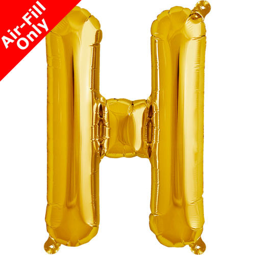 Mini Air Fill  Letter 'H' Foil Balloon - Gold - The Ultimate Balloon & Party Shop