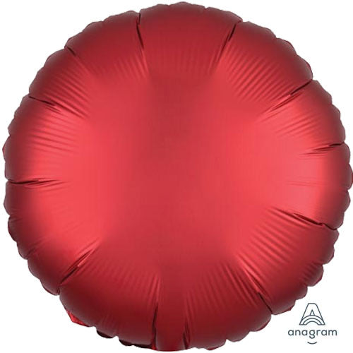 Satin Circle Shaped Foil Balloon - Red - The Ultimate Balloon & Party Shop