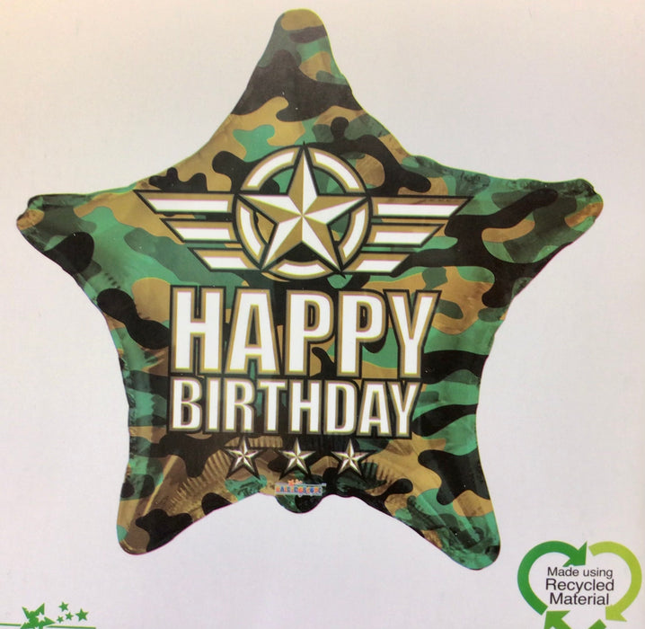 18" Foil Army Birthday Printed Balloon
