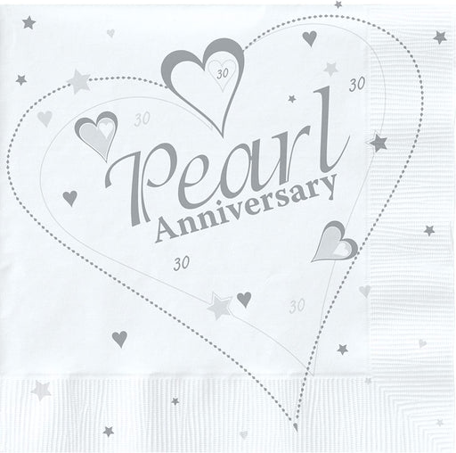 30th Pearl Anniversary Napkins - The Ultimate Balloon & Party Shop