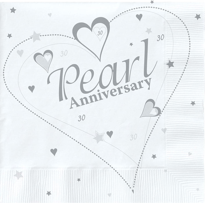 30th Pearl Anniversary Napkins - The Ultimate Balloon & Party Shop