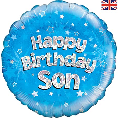 18" Foil Happy Birthday - Son blue Glitz
