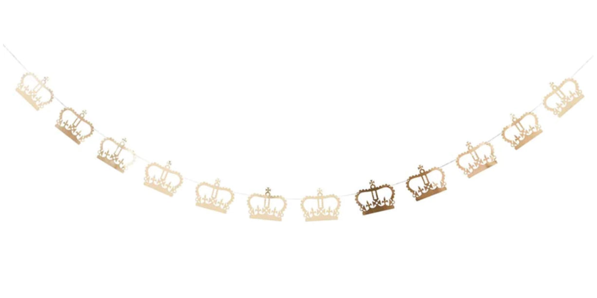 Gold Crowns Card Garland Bunting