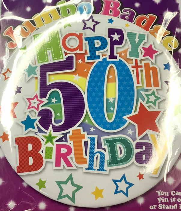 Jumbo 50th Birthday Badge