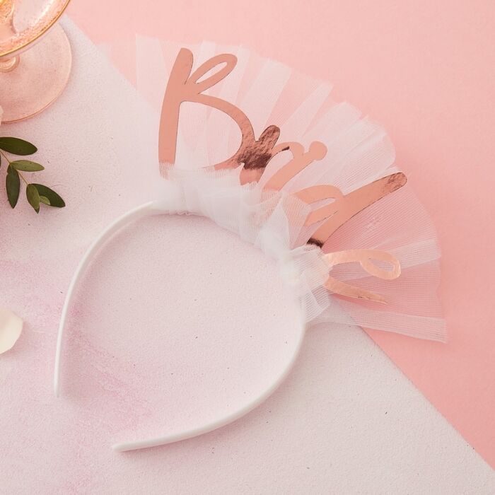 Bride Headband - Rose Gold