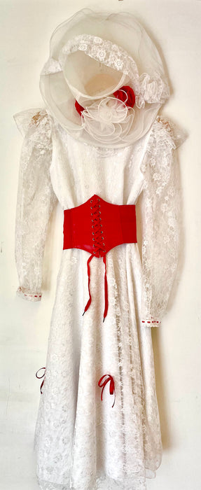 White Lacy Victorian Lady style hire